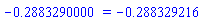 -.2883290000 = -.288329216