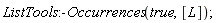 ListTools:-Occurrences(true, [L])