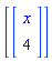[Vector(2, {(1) = x, (2) = 4})]