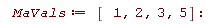 MaVals := [1, 2, 3, 5]