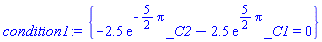 {-2.5*exp(-(5/2)*Pi)*_C2-2.5*exp((5/2)*Pi)*_C1 = 0}