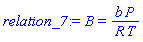 B = b*P/(R*T)