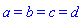 a = b and b = c and c = d