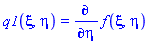 q1(xi, eta) = diff(f(xi, eta), eta)