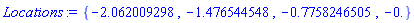 {-2.062009298, -1.476544548, -.7758246505, -0.}