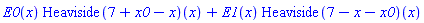E0(x)*(Heaviside(7+x0-x))(x)+E1(x)*(Heaviside(7-x-x0))(x)