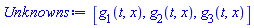 Unknowns := [g[1](t, x), g[2](t, x), g[3](t, x)]