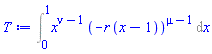 Int(x^(nu-1)*(-r*(x-1))^(mu-1), x = 0 .. 1)