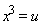 x^3 = u