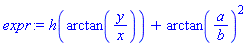 h(arctan(y/x))+arctan(a/b)^2