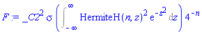 _C2^2*sigma*(Int(HermiteH(n, z)^2*exp(-z^2), z = -infinity .. infinity))*4^(-n)