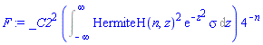 _C2^2*(Int(HermiteH(n, z)^2*exp(-z^2)*sigma, z = -infinity .. infinity))*4^(-n)