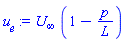 U[infinity]*(1-p/L)