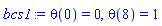theta(0) = 0, theta(8) = 1