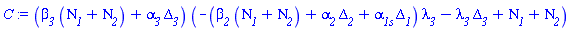 (beta__3*(Nu__1+Nu__2)+alpha__3*Delta__3)*(-(beta__2*(Nu__1+Nu__2)+alpha__2*Delta__2+alpha__1s*Delta__1)*lambda__3-lambda__3*Delta__3+Nu__1+Nu__2)