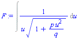 Int(1/(u*(1+p*u^2/q)^(1/2)), u)