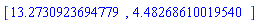 [HFloat(13.273092369477911), HFloat(4.482686100195402)]