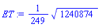 (1/249)*1240874^(1/2)