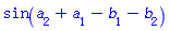 sin(a[2]+a[1]-b[1]-b[2])