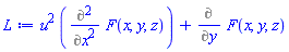 u^2*%diff(F(x, y, z), x, x)+%diff(F(x, y, z), y)