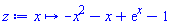 proc (x) options operator, arrow; -x^2-x+exp(x)-1 end proc