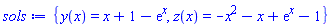 {y(x) = x+1-exp(x), z(x) = -x^2-x+exp(x)-1}