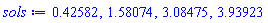 .4258227298, 1.580743250, 3.084753386, 3.939229633