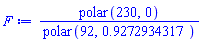 polar(230, 0)/polar(92, .9272934317)