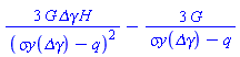 3*G*`&Delta;&gamma;`*H/(`&sigma;y`(`&Delta;&gamma;`)-q)^2-3*G/(`&sigma;y`(`&Delta;&gamma;`)-q)