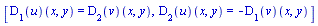 [(D[1](u))(x, y) = (D[2](v))(x, y), (D[2](u))(x, y) = -(D[1](v))(x, y)]