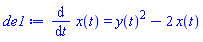 diff(x(t), t) = y(t)^2-2*x(t)