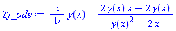 diff(y(x), x) = (2*y(x)*x-2*y(x))/(y(x)^2-2*x)