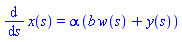 diff(x(s), s) = alpha*(b*w(s)+y(s))