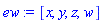 [x, y, z, w]