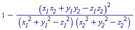 1-(x__1*x__2+y__1*y__2-z__1*z__2)^2/((x__1^2+y__1^2-z__1^2)*(x__2^2+y__2^2-z__2^2))