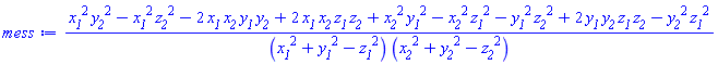(x__1^2*y__2^2-x__1^2*z__2^2-2*x__1*x__2*y__1*y__2+2*x__1*x__2*z__1*z__2+x__2^2*y__1^2-x__2^2*z__1^2-y__1^2*z__2^2+2*y__1*y__2*z__1*z__2-y__2^2*z__1^2)/((x__1^2+y__1^2-z__1^2)*(x__2^2+y__2^2-z__2^2))