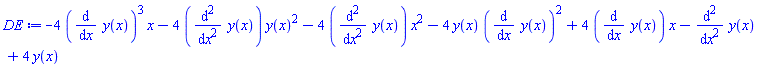 -4*(diff(y(x), x))^3*x-4*(diff(diff(y(x), x), x))*y(x)^2-4*(diff(diff(y(x), x), x))*x^2-4*y(x)*(diff(y(x), x))^2+4*(diff(y(x), x))*x-(diff(diff(y(x), x), x))+4*y(x)