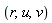 r, u, v