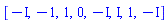 [-I, -1, 1, 0, -I, I, 1, -I]