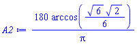 180*arccos((1/6)*6^(1/2)*2^(1/2))/Pi