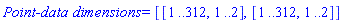 `Point-data dimensions` = [[1 .. 312, 1 .. 2], [1 .. 312, 1 .. 2]]