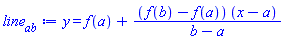 y = f(a)+(f(b)-f(a))*(x-a)/(b-a)