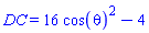 DC = 16*cos(theta)^2-4
