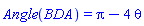 Angle(BDA) = Pi-4*theta