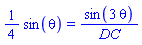 (1/4)*sin(theta) = sin(3*theta)/DC