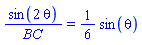 sin(2*theta)/BC = (1/6)*sin(theta)