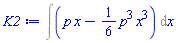 Int(p*x-(1/6)*p^3*x^3, x)