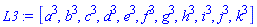 [a^3, b^3, c^3, d^3, e^3, f^3, g^3, h^3, i^3, j^3, k^3]