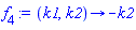 proc (k1, k2) options operator, arrow; -k2 end proc