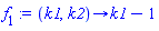 proc (k1, k2) options operator, arrow; k1-1 end proc